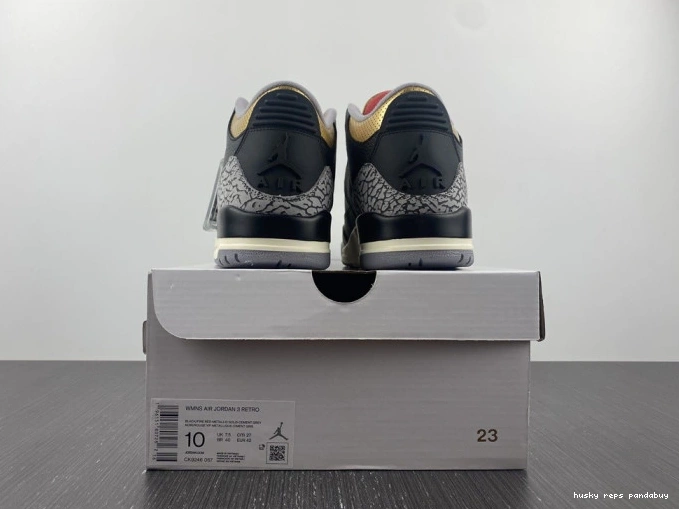 Cheap Husky Gold Jordan Air 3 CK9246-067 Black WMNS 0724